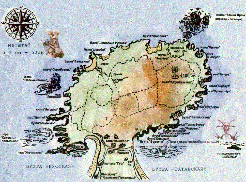 Карта п-ова Казантип
